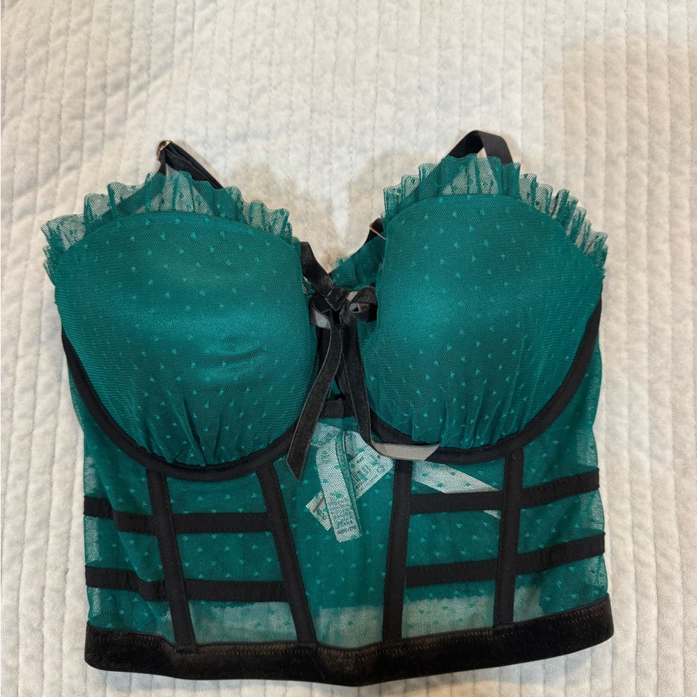 Victoria's Secret Dream Angels Dotted Mesh Corset Top